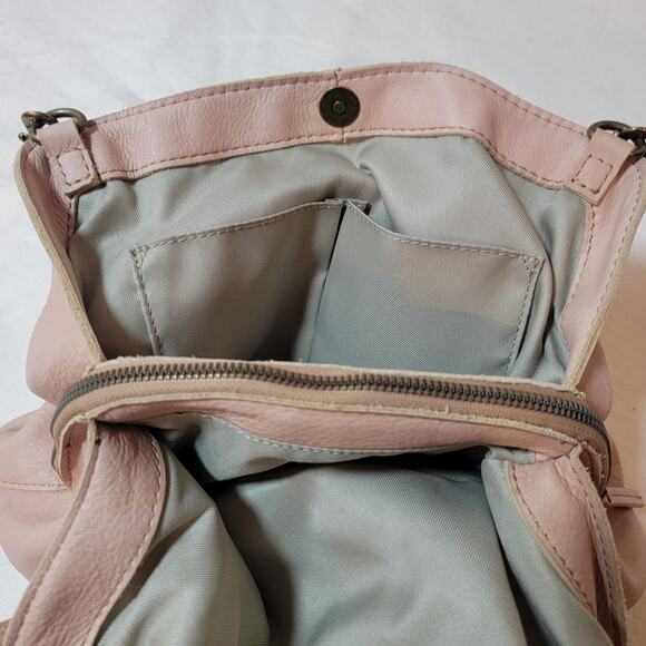 American Leather Co 100% Leather Shoulder Purse Handbag Hobo Austin Triple Entry - Picture 9 of 16